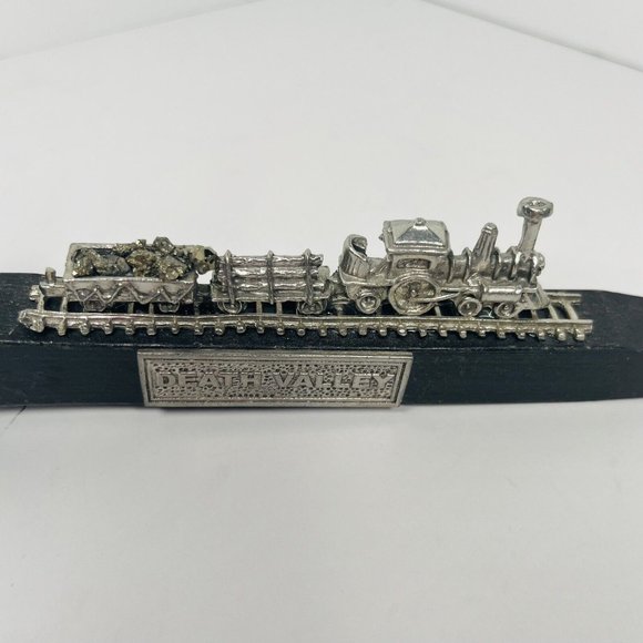 Mini Locomotive Engine Coal Train Track Iron Spike Paperweight Log Railroad Deco - Picture 2 of 10